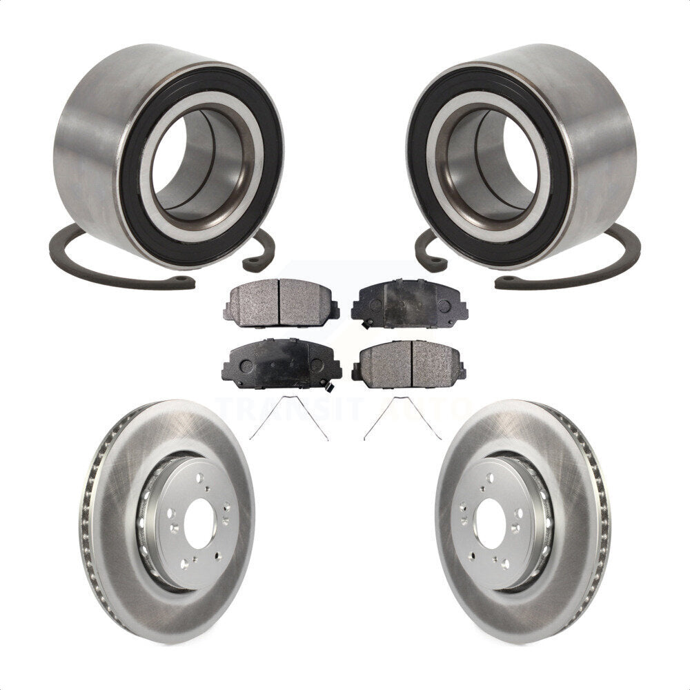 Front Wheel Bearing Coated Disc Brake Rotor And Semi-Metallic Pads Kit For 2016 Acura ILX KBB-129216