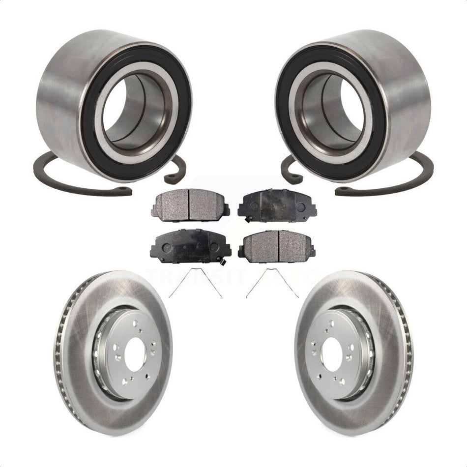 Front Wheel Bearing Coated Disc Brake Rotor And Semi-Metallic Pads Kit For 2016 Acura ILX KBB-129216