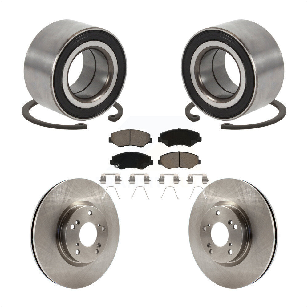 Front Wheel Bearing Disc Brake Rotors And Ceramic Pads Kit For Honda Civic Acura ILX KBB-129219
