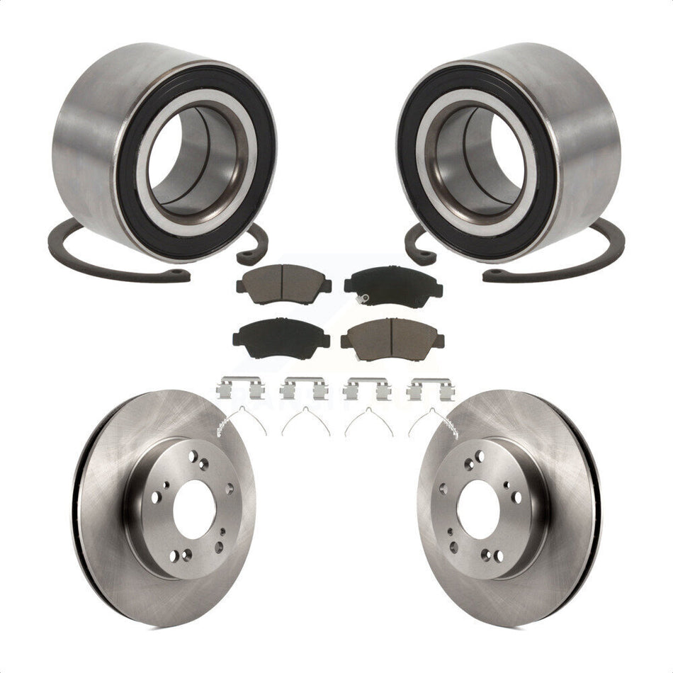 Front Wheel Bearing Disc Brake Rotors And Ceramic Pads Kit For 2015 Acura ILX 1.5L KBB-129220