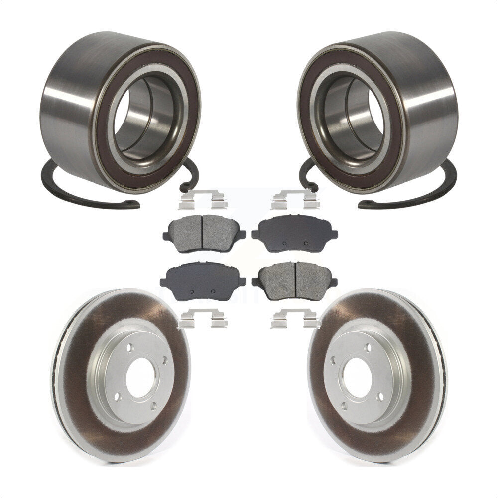 Front Wheel Bearing Coated Disc Brake Rotors And Pads Kit For 2014-2019 Ford Fiesta ST KBB-129224
