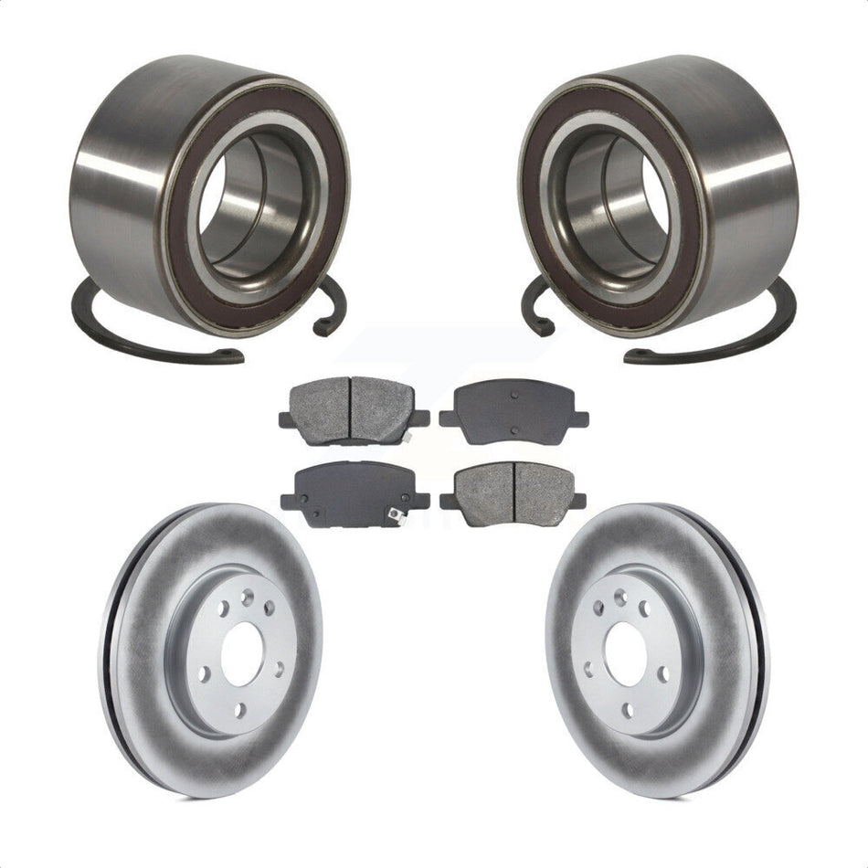 Front Wheel Bearing Coated Disc Brake Rotors And Pads Kit For 2018-2020 Chevrolet Sonic KBB-129226