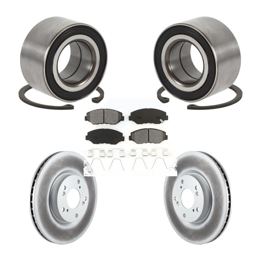 Front Wheel Bearing Coated Disc Brake Rotors And Pads Kit For Honda Civic Acura ILX KBB-129233