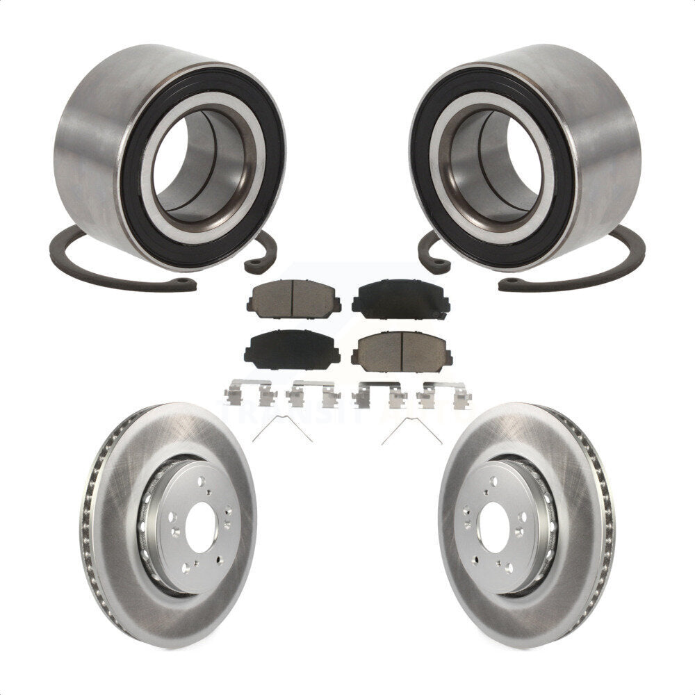Front Wheel Bearing Coated Disc Brake Rotors And Ceramic Pads Kit For 2016 Acura ILX KBB-129237