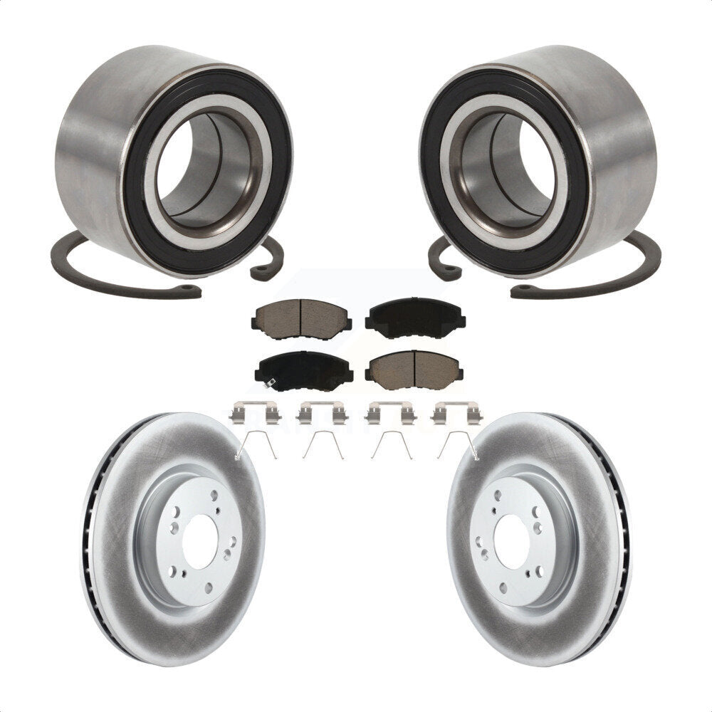Front Wheel Bearing Coated Disc Brake Rotor And Ceramic Pad Kit For Honda Civic Acura ILX KBB-129238