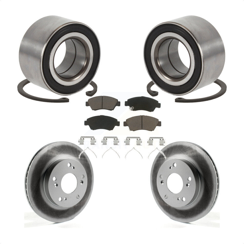 Front Wheel Bearing Coated Disc Brake Rotors And Ceramic Pads Kit For 2015 Acura ILX 1.5L KBB-129239
