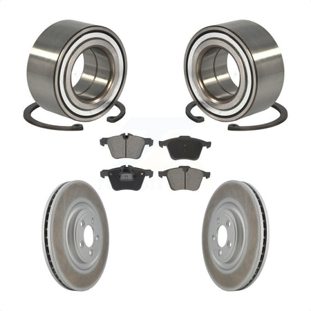 Front Wheel Bearing Coated Disc Brake Rotors And Ceramic Pads Kit For Jaguar XJ KBB-129240