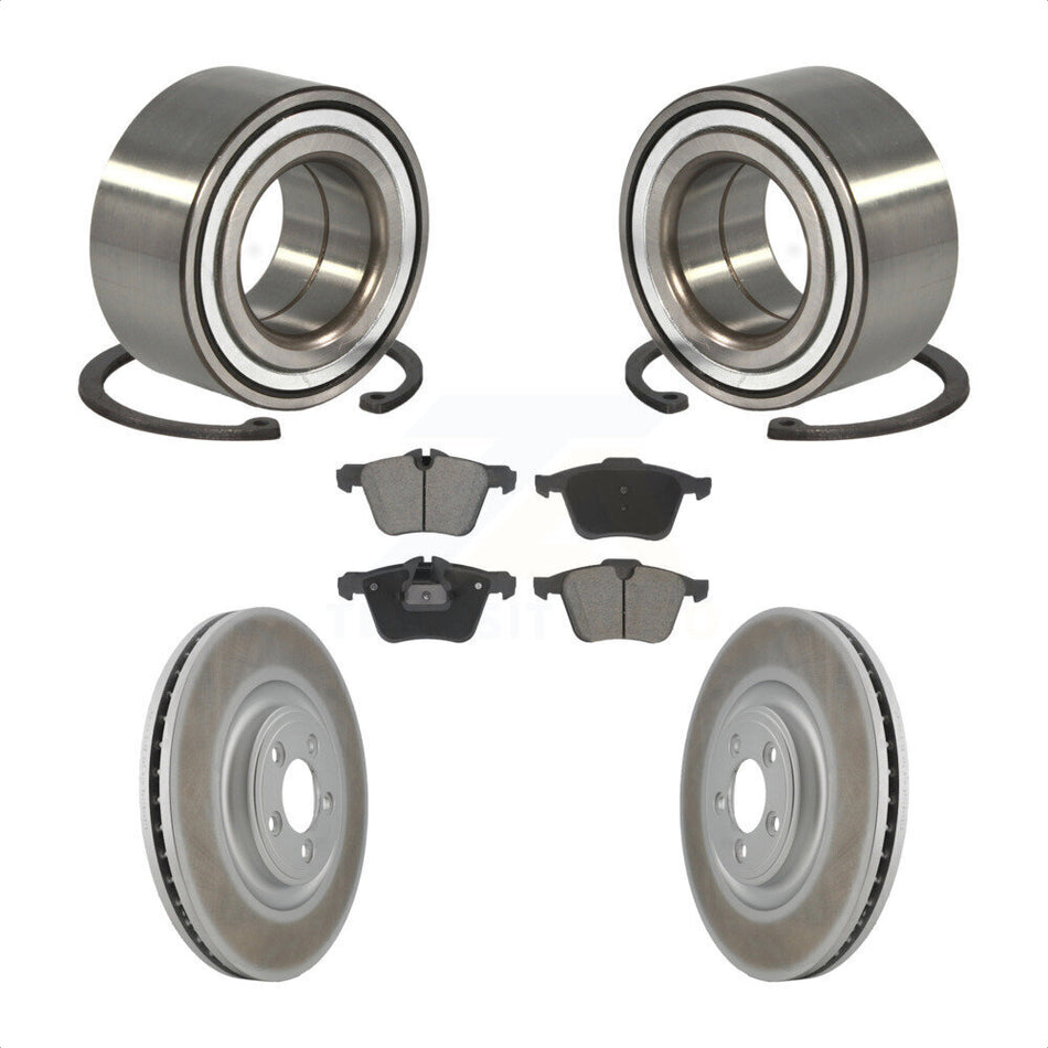 Front Wheel Bearing Coated Disc Brake Rotors And Ceramic Pads Kit For Jaguar XJ KBB-129240