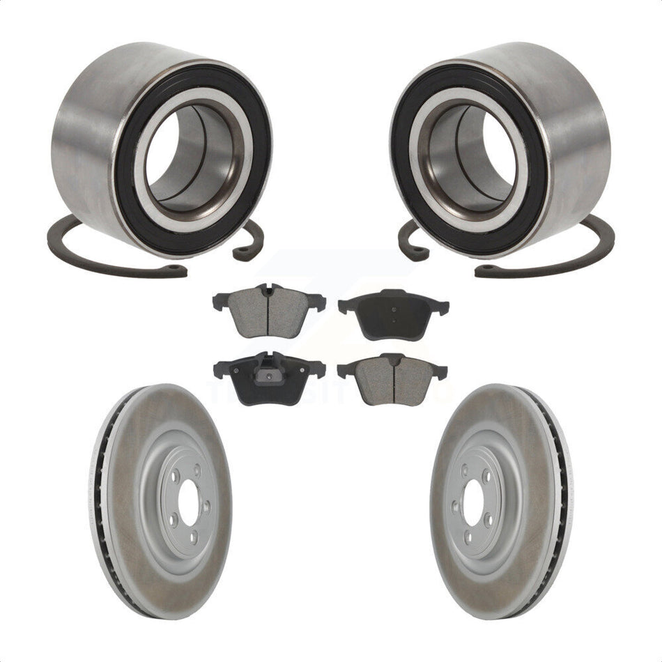 Front Wheel Bearing Coated Disc Brake Rotors And Ceramic Pads Kit For 2015 Jaguar XK KBB-129241