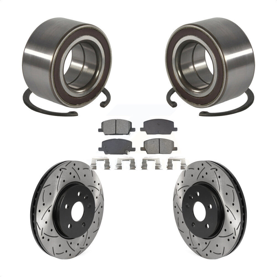 Front Wheel Bearing Coated Drill Slot Brake Rotor Pad Kit For Buick Encore Chevrolet Trax KBB-129289