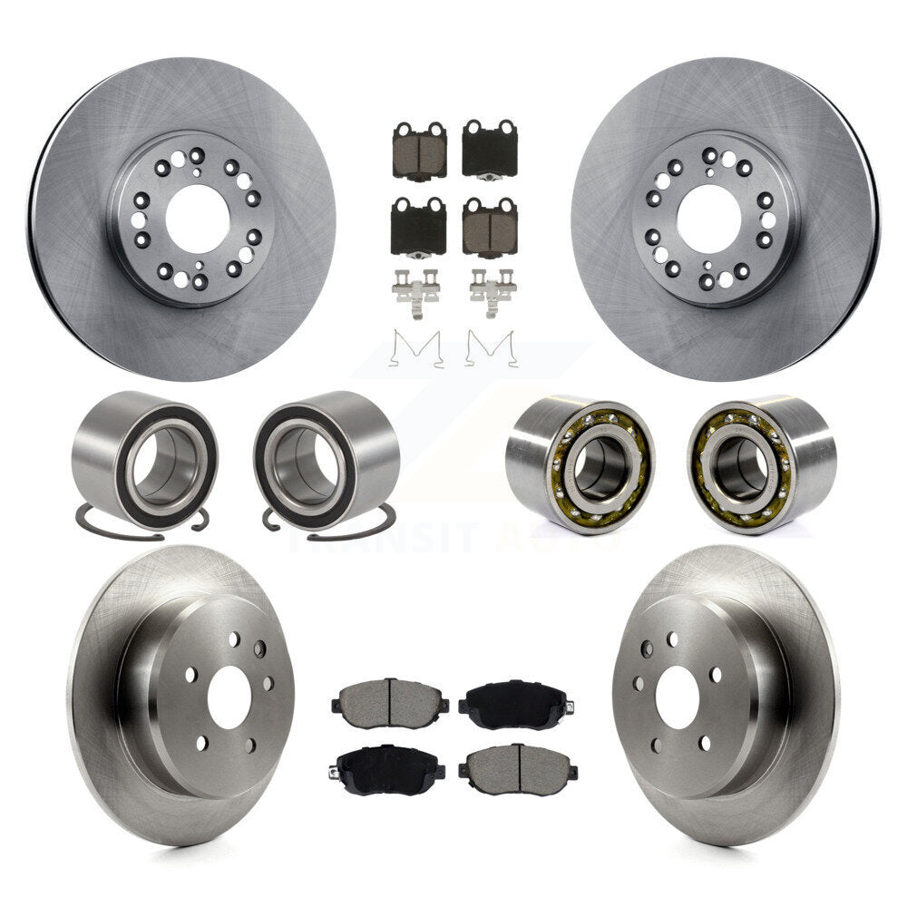 Front Rear Bearing Disc Brake Rotor And Ceramic Pads Kit (10Pc) For 2001-2005 Lexus IS300 KBB-129305