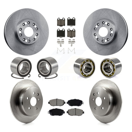 Front Rear Bearing Disc Brake Rotor And Ceramic Pads Kit (10Pc) For 2001-2005 Lexus IS300 KBB-129305