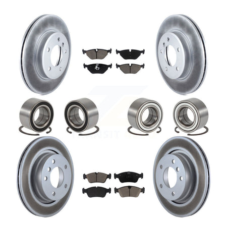 Front Rear Bearings Coated Disc Brake Rotors And Pads Kit (10Pc) For 2001-2005 BMW 325i KBB-129310