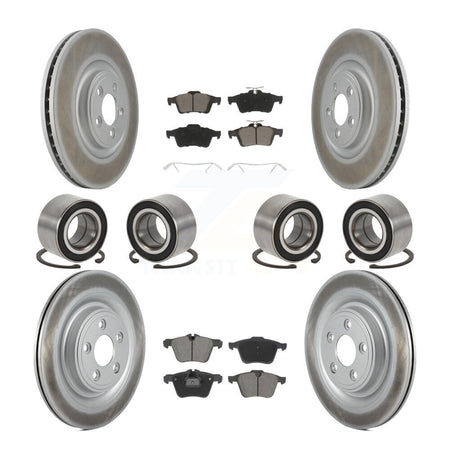 Front Rear Bearing Coated Disc Brake Rotor And Ceramic Pads Kit (10Pc) For 2015 Jaguar XK KBB-129313