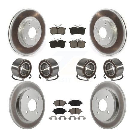 Front Rear Bearing Coated Disc Brake Rotor & Pads Kit (10Pc) For 2014-2019 Ford Fiesta ST KBB-129316