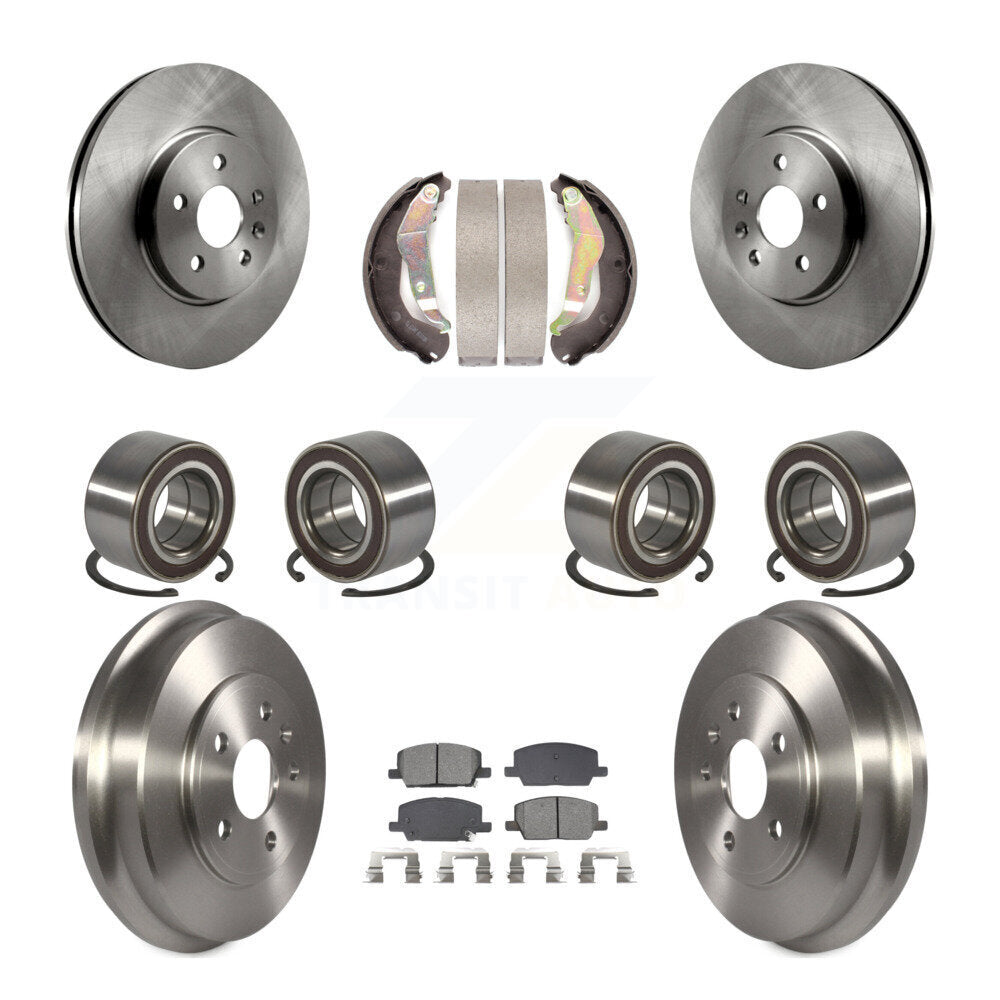 Front Rear Wheel Bearing Disc Brake Rotor And Pads Shoe Kit (10Pc) For Chevrolet Trax AWD KBB-129320
