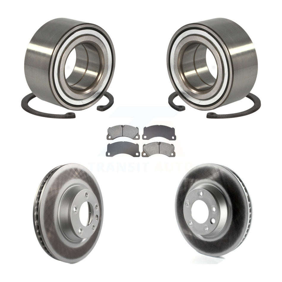 Front Wheel Bearing Coated Disc Brake Rotor And Semi-Metallic Pad Kit For Porsche Cayenne KBB-129323