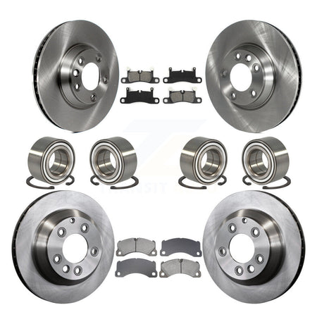 Front Rear Bearing Disc Brake Rotor And Semi-Metallic Pads Kit (10Pc) For Porsche Cayenne KBB-129327