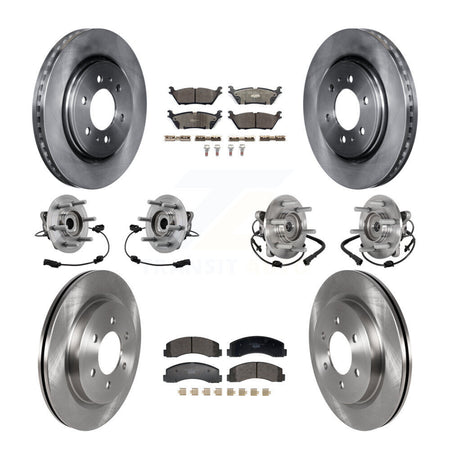 Front Rear Hub Bearing Brake Rotor & Pad Kit (10Pc) For Ford Expedition Lincoln Navigator KBB-129340