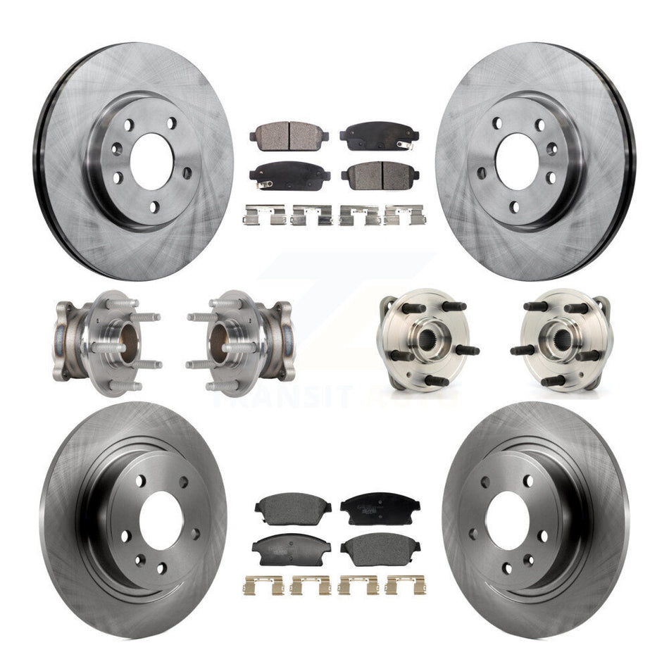 Front Rear Hub Bearing Brake Rotor Pad Kit (10Pc) For 14-15 Chevrolet Cruze DIESEL engine KBB-129345