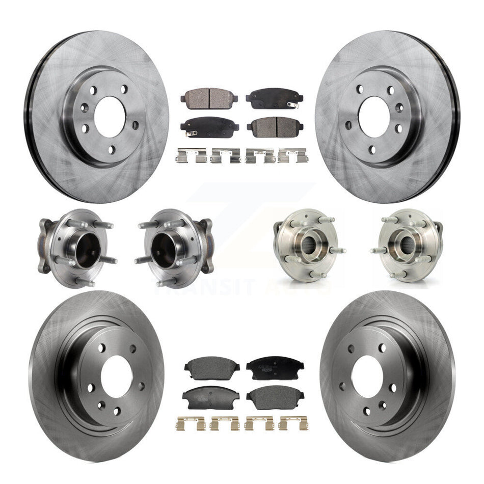Front Rear Hub Bearing Brake Rotor & Pad Kit (10Pc) For Chevrolet Cruze Buick Verano Volt KBB-129346