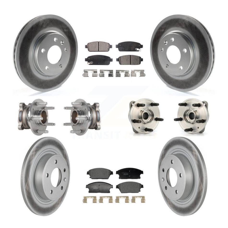 Front Rear Hub Bearing Coat Brake Rotor Pads Kit (10Pc) For Chevrolet Cruze DIESEL engine KBB-129352