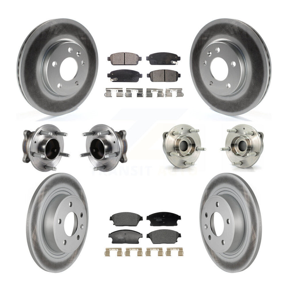 Front Rear Hub Bearing Coated Brake Rotor Pad Kit (10Pc) For Chevrolet Cruze Buick Verano KBB-129353