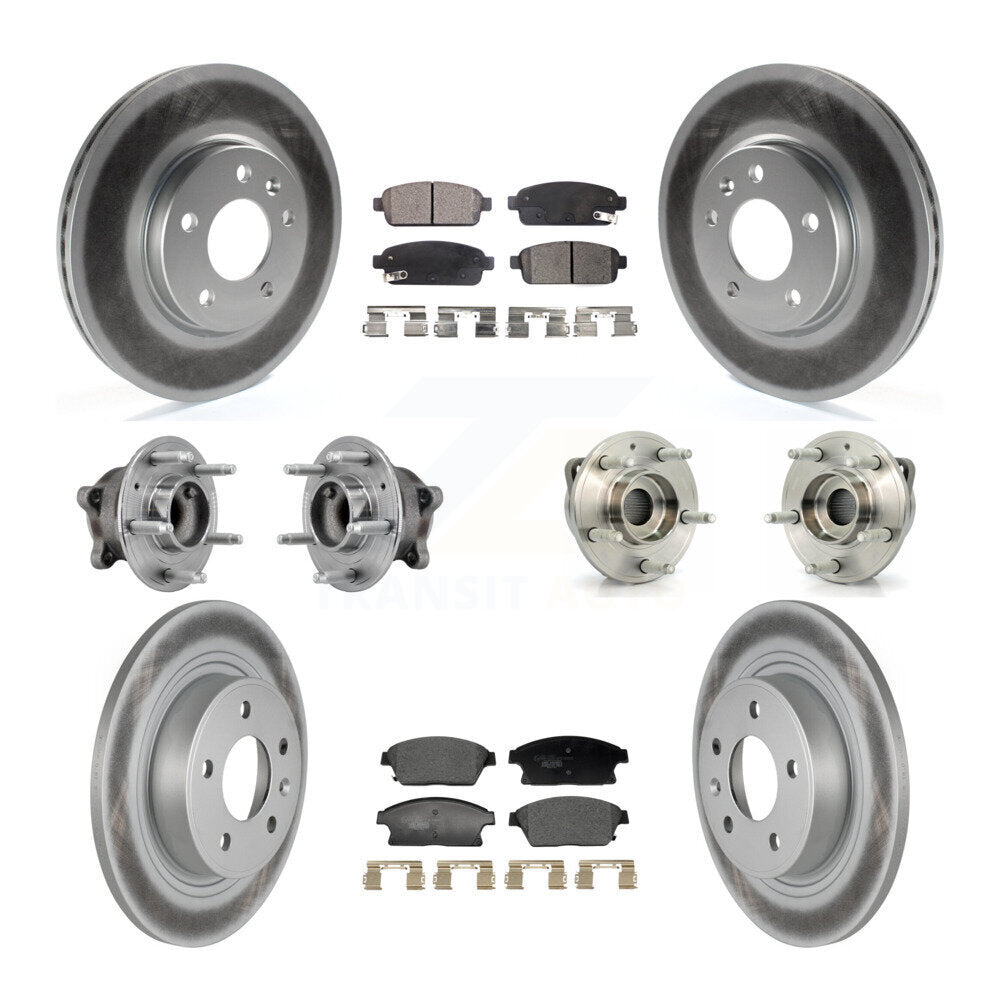 Front Rear Hub Bearing Coated Brake Rotor Pads Kit (10Pc) For Buick Verano Chevrolet Volt KBB-129357