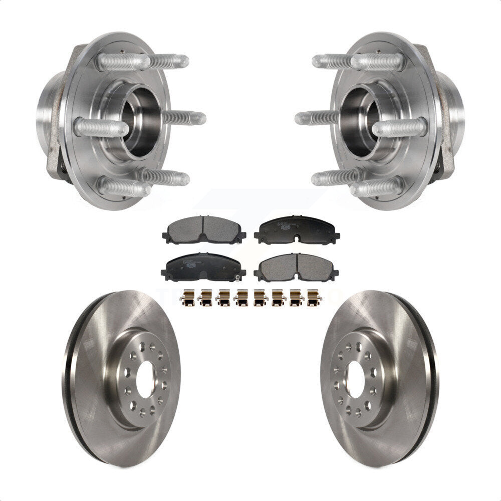 Front Hub Bearing Disc Brake Rotor Pad Kit For Chevrolet Traverse Blazer GMC Acadia Buick KBB-129364