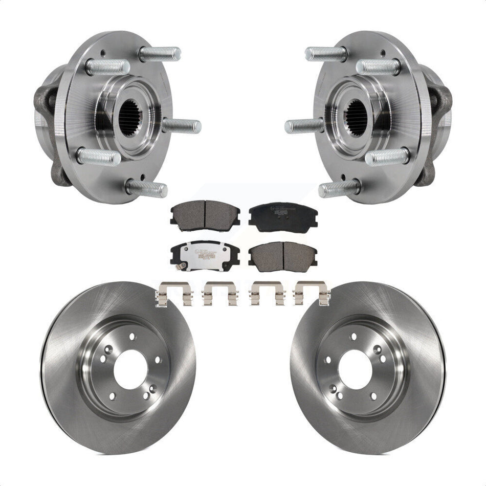 Front Hub Bearing Assembly Disc Brake Rotors And Ceramic Pads Kit For Kia Soul KBB-129365