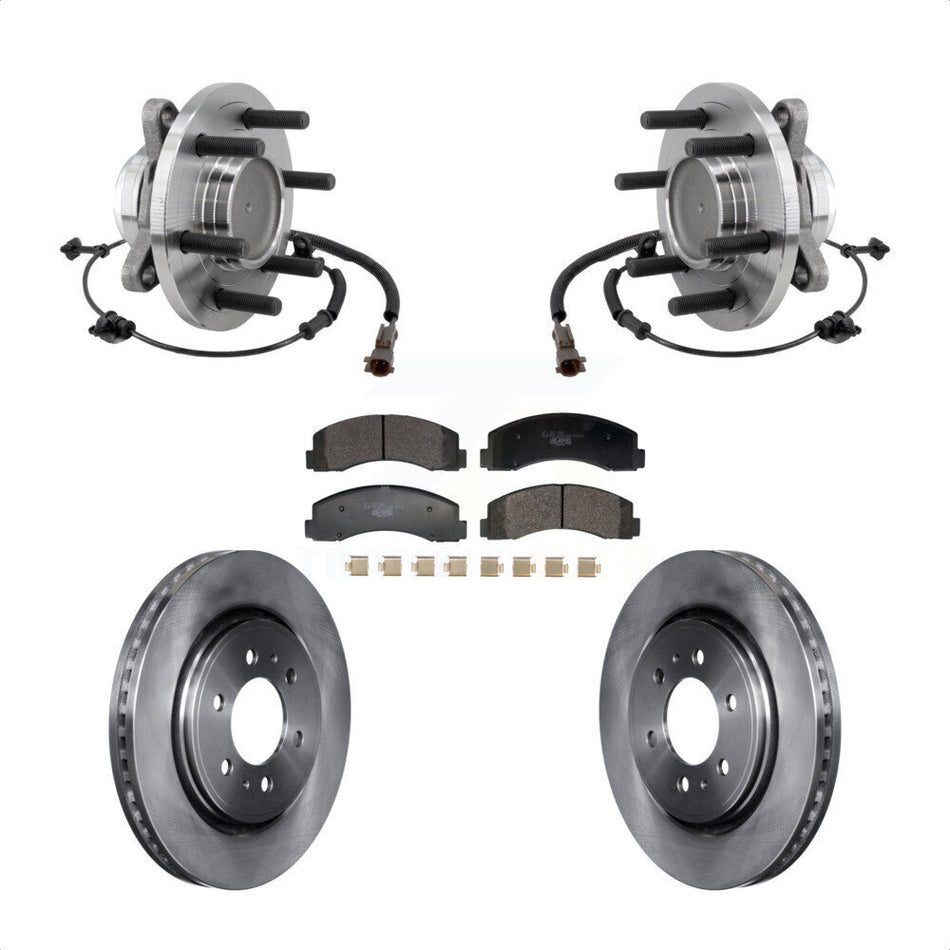 Front Hub Bearing Brake Rotor And Pad Kit For Ford F-150 Expedition Lincoln Navigator RWD KBB-129366
