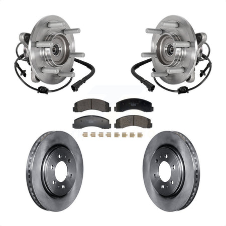 Front Hub Bearing Brake Rotor Pad Kit For 2018-2021 Ford Expedition Lincoln Navigator 4WD KBB-129367
