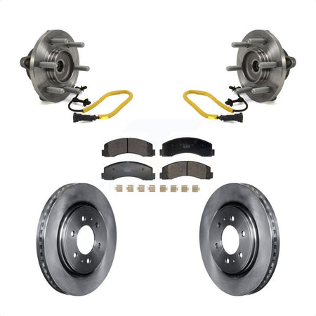 Front Hub Bearing Assembly Disc Brake Rotors And Ceramic Pads Kit For Ford F-150 KBB-129368