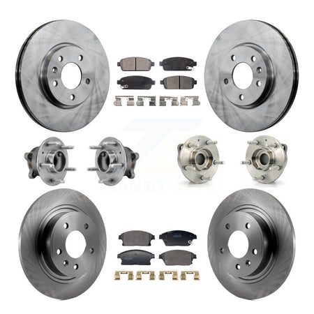 Front Rear Hub Bearing Disc Brake Rotor & Pads Kit (10Pc) For Buick Verano Chevrolet Volt KBB-129381