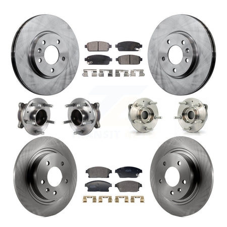 Front Rear Hub Bearing Brake Rotor & Pad Kit (10Pc) For Chevrolet Cruze Buick Verano Volt KBB-129382