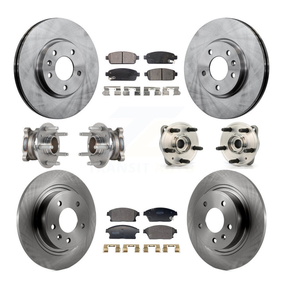 Front Rear Hub Bearing Brake Rotor Pad Kit (10Pc) For 14-15 Chevrolet Cruze DIESEL engine KBB-129384