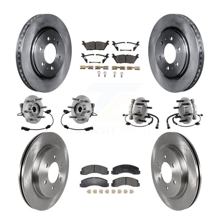 Front Rear Hub Bearing Brake Rotor & Pad Kit (10Pc) For Ford Expedition Lincoln Navigator KBB-129387