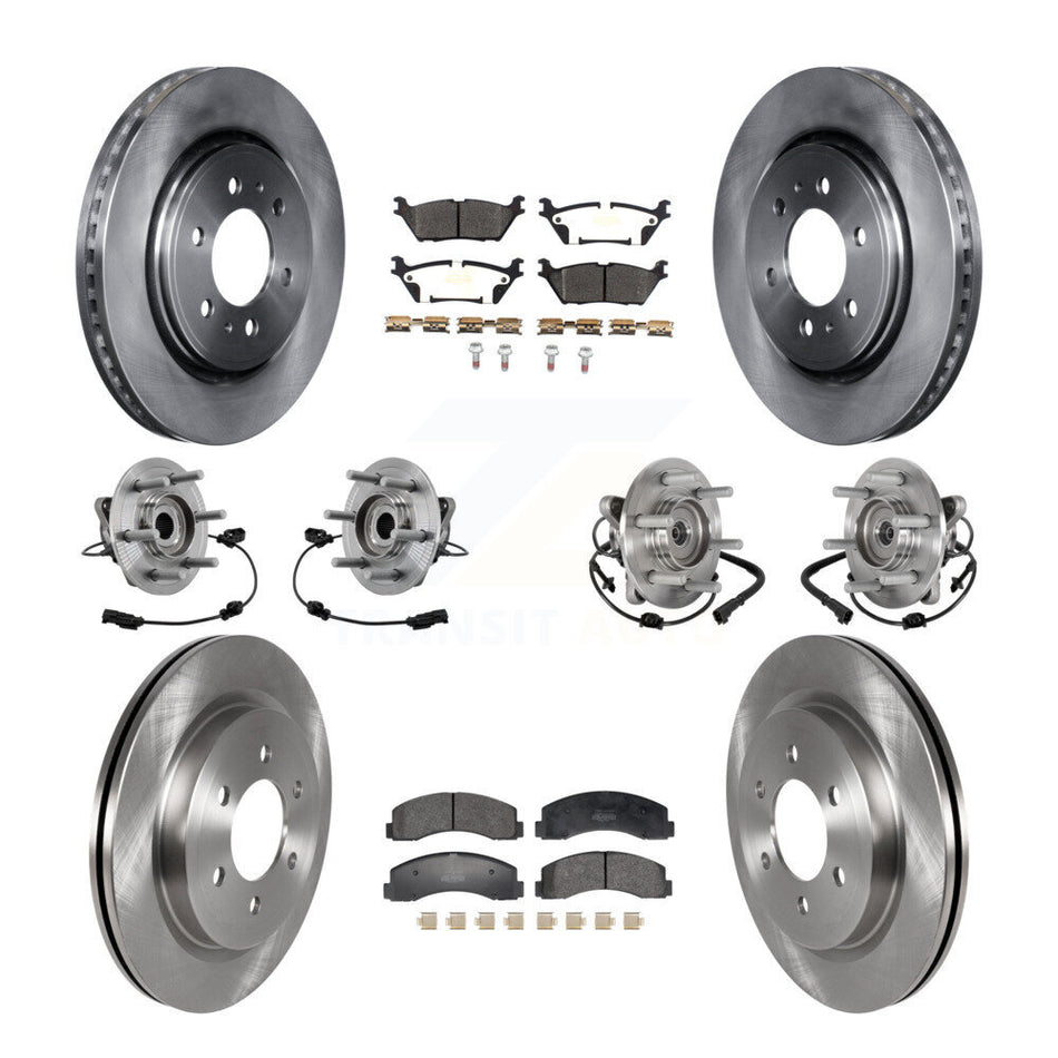 Front Rear Hub Bearing Brake Rotor & Pad Kit (10Pc) For Ford Expedition Lincoln Navigator KBB-129388