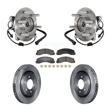 Front Hub Bearing Brake Rotor Pad Kit For 2018-2021 Ford Expedition Lincoln Navigator 4WD KBB-129391