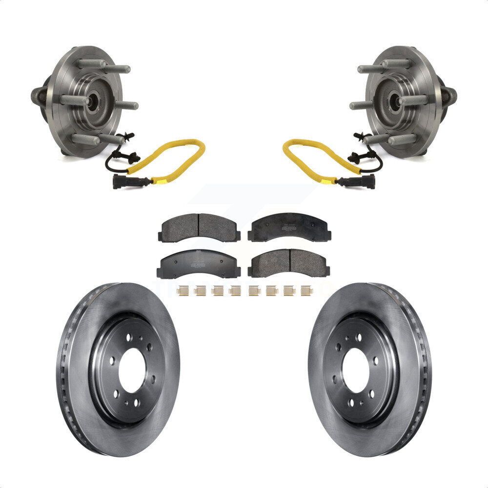 Front Hub Bearing Assembly Disc Brake Rotors And Semi-Metallic Pads Kit For Ford F-150 KBB-129392