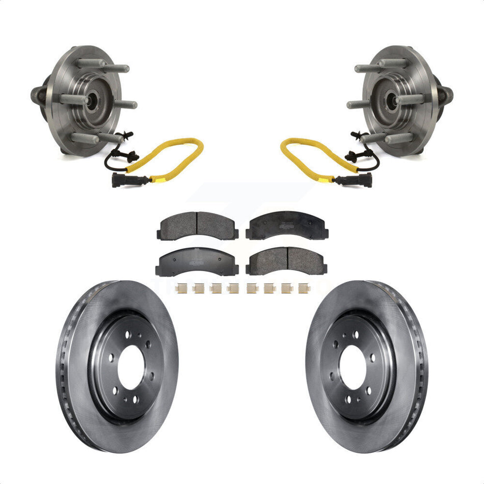 Front Hub Bearing Assembly Disc Brake Rotors And Semi-Metallic Pads Kit For Ford F-150 KBB-129392