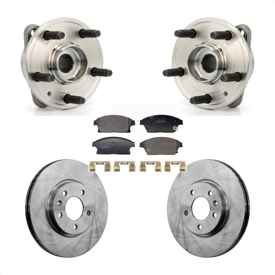 Front Hub Bearing Brake Rotor & Pad Kit For 14-15 Chevrolet Cruze With 15" Factory Wheels KBB-129396