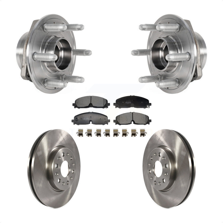 Front Hub Bearing Disc Brake Rotor Pad Kit For Chevrolet Traverse Blazer GMC Acadia Buick KBB-129403
