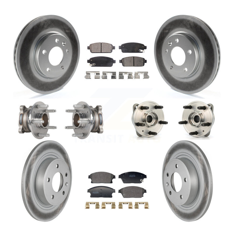 Front Rear Hub Bearing Coat Brake Rotor Pads Kit (10Pc) For Chevrolet Cruze DIESEL engine KBB-129406