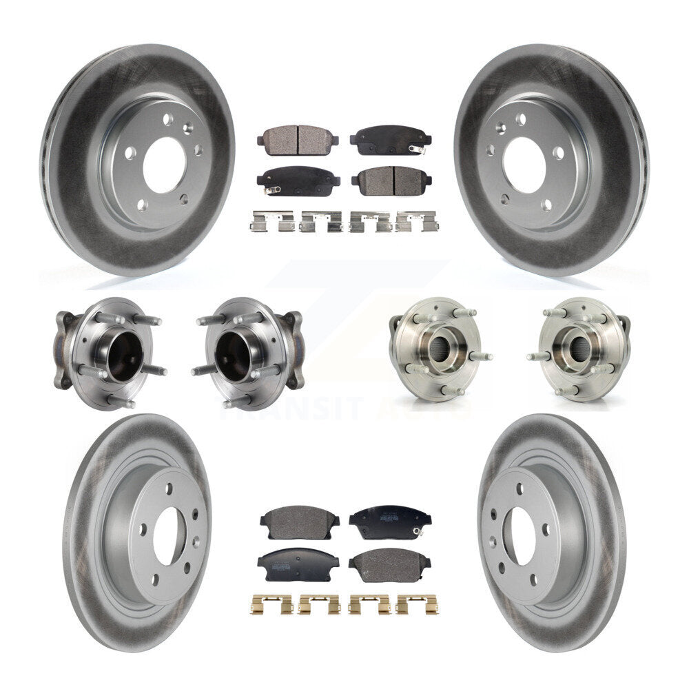 Front Rear Hub Bearing Coated Brake Rotor Pad Kit (10Pc) For Chevrolet Cruze Buick Verano KBB-129407