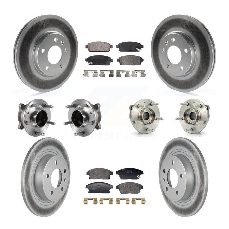 Front Rear Hub Bearing Coated Brake Rotor Pad Kit (10Pc) For Chevrolet Cruze Buick Verano KBB-129407