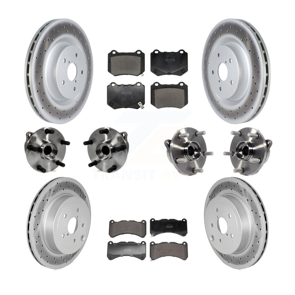 Front Rear Hub Bearing Coated Brake Rotor And Pad Kit (10Pc) For 2018-2020 Subaru WRX STI KBB-129413