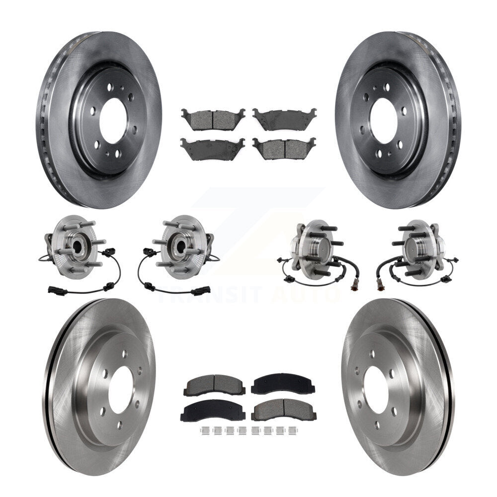 Front Rear Hub Bearing Brake Rotor & Pad Kit (10Pc) For Ford Expedition Lincoln Navigator KBB-129426