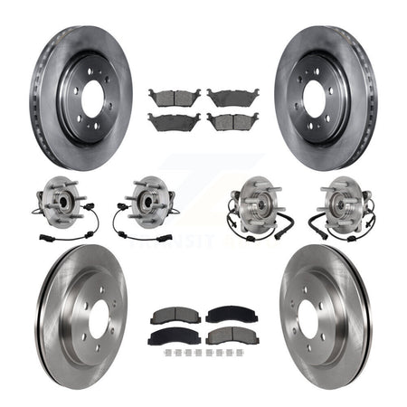 Front Rear Hub Bearing Brake Rotor & Pad Kit (10Pc) For Ford Expedition Lincoln Navigator KBB-129427