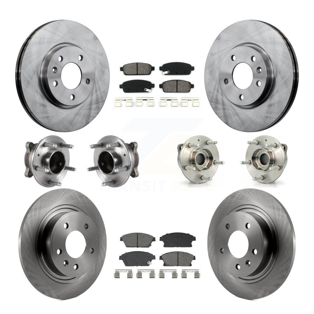 Front Rear Hub Bearing Brake Rotor & Pad Kit (10Pc) For Chevrolet Cruze Buick Verano Volt KBB-129434